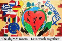 Este es el precioso logotipo del proyecto Erasmus del colegio visitante de Polonia. El título de su proyecto: Let´s work together